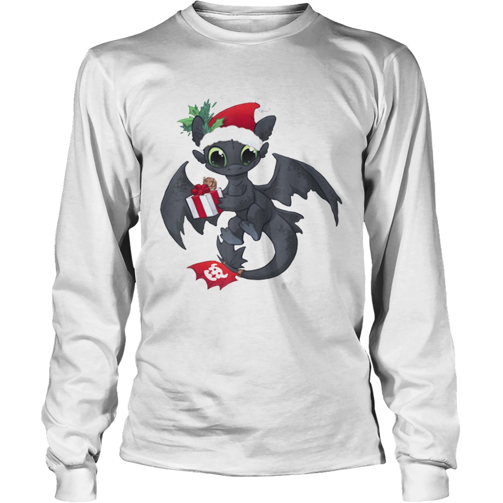 Christmas Dragon Wearing a Santa Hat LongSleeve