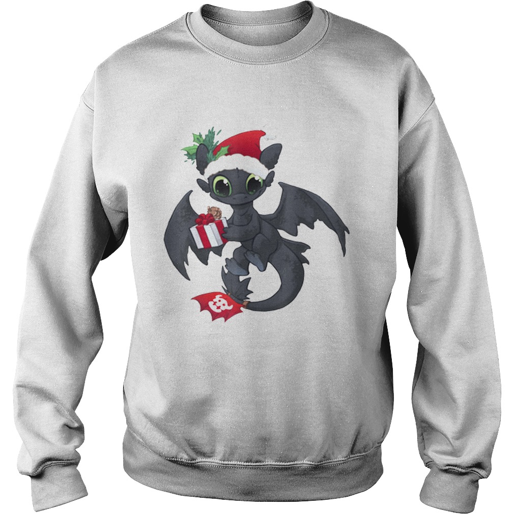 Christmas Dragon Wearing a Santa Hat Sweatshirt