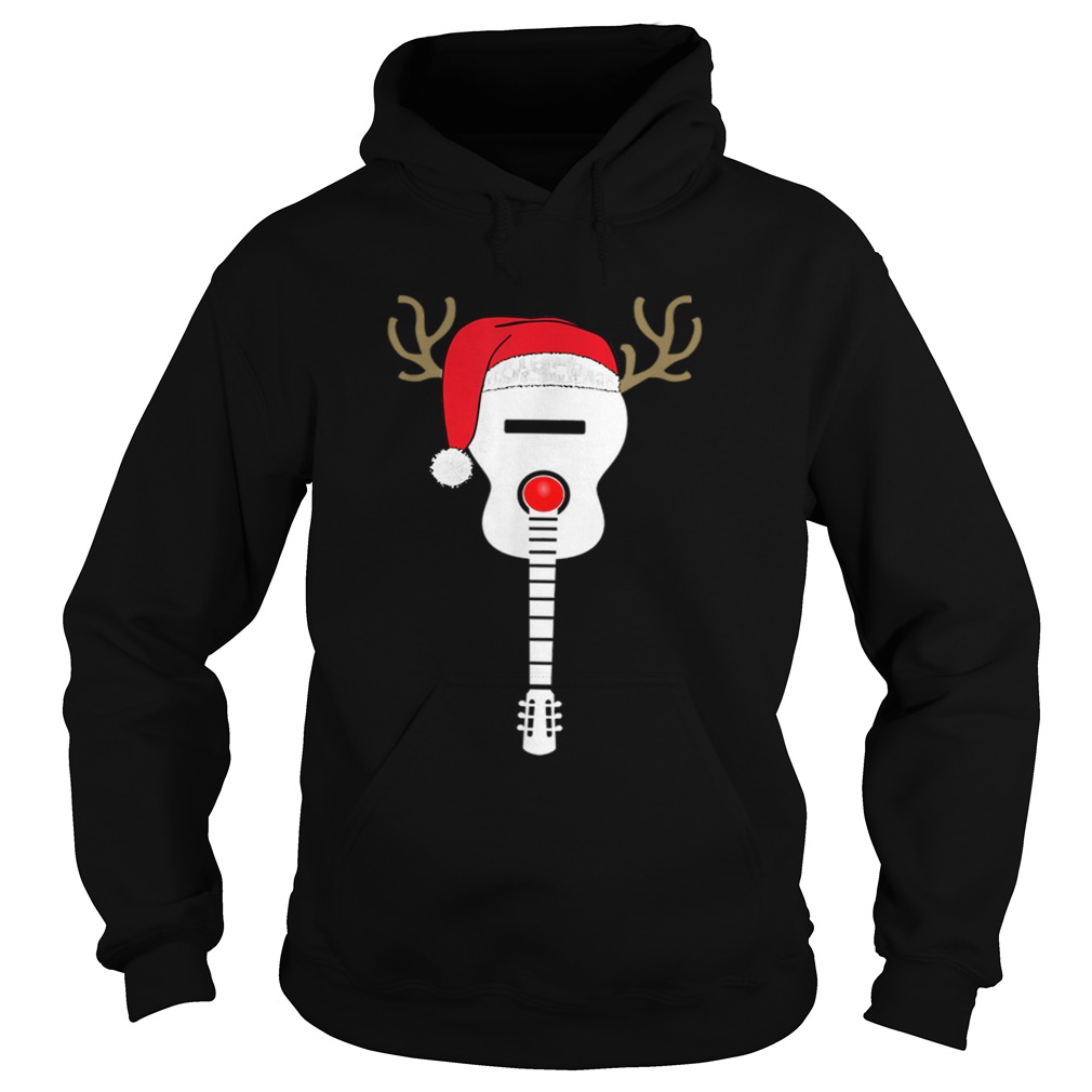 Christmas Guitar santa hat reindeer antlers for kids adults Hoodie