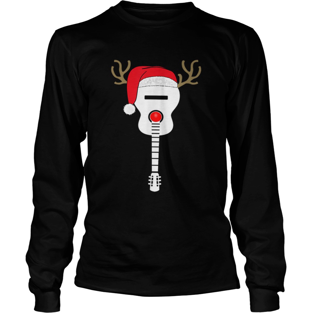 Christmas Guitar santa hat reindeer antlers for kids adults LongSleeve