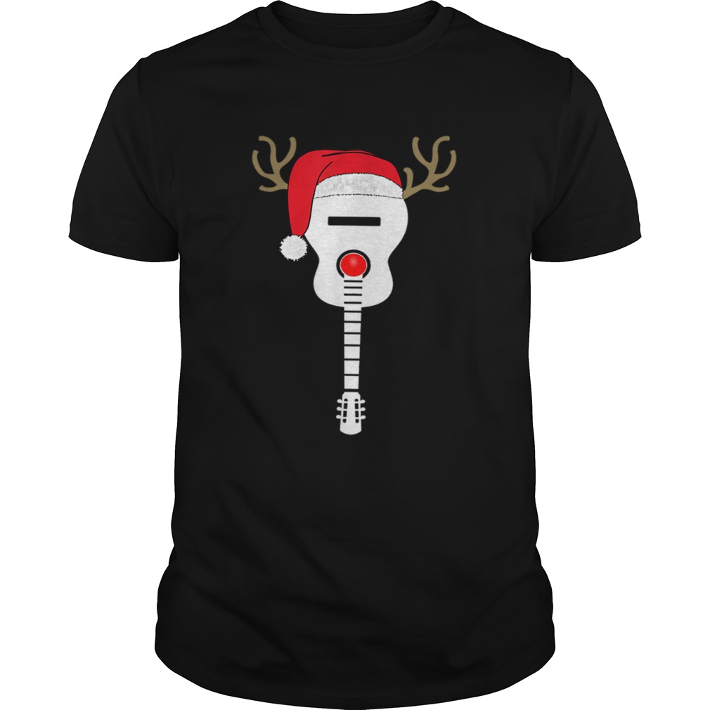 Christmas Guitar santa hat reindeer antlers for kids adults shirt