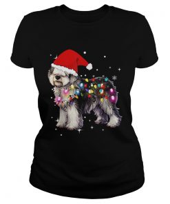 Christmas Lights Olde English SheepDog  Classic Ladies