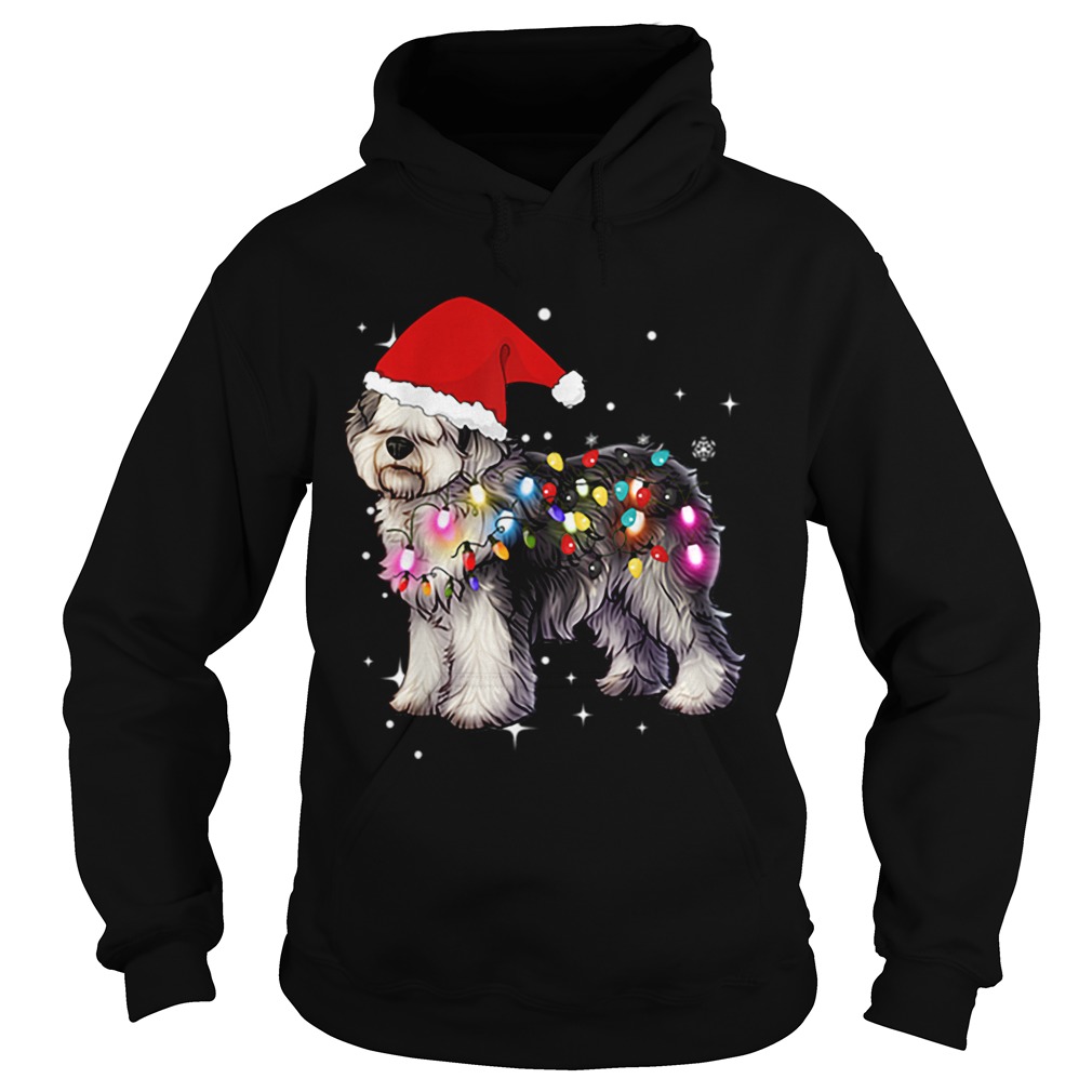 Christmas Lights Olde English SheepDog Hoodie