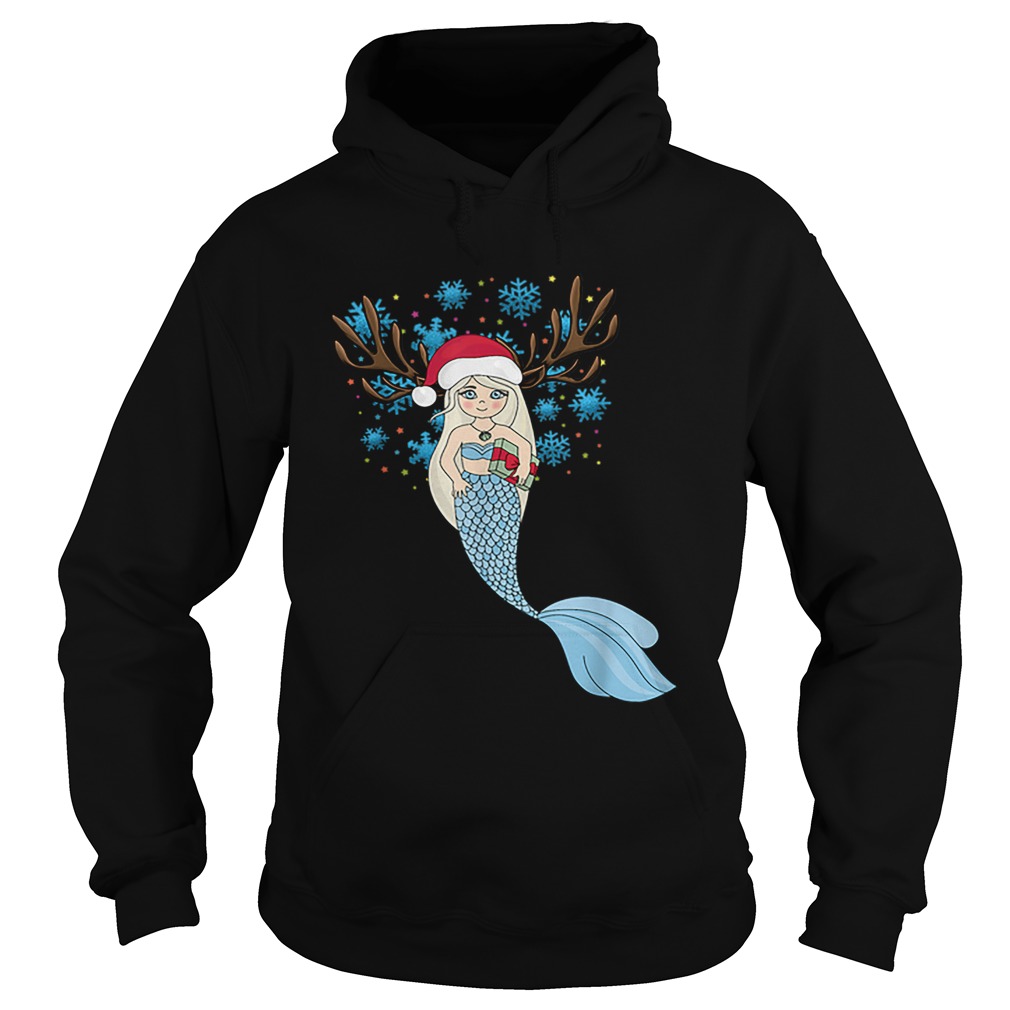 Christmas Mermaids Santa HatReindeer Antlers Gift Hoodie