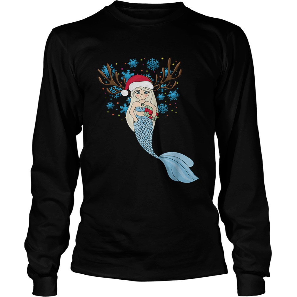 Christmas Mermaids Santa HatReindeer Antlers Gift LongSleeve