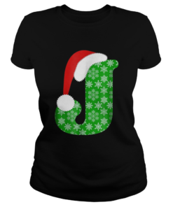 Christmas Santa Monogram Letter J Holiday  Classic Ladies