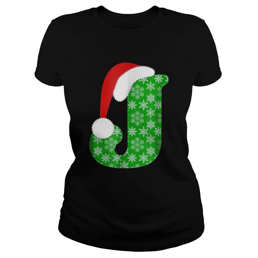 Christmas Santa Monogram Letter J Holiday Classic Ladies