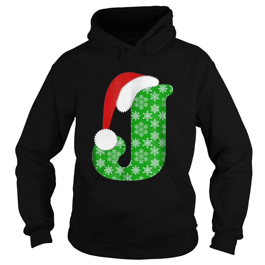 Christmas Santa Monogram Letter J Holiday Hoodie