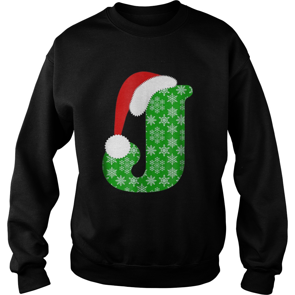 Christmas Santa Monogram Letter J Holiday Sweatshirt