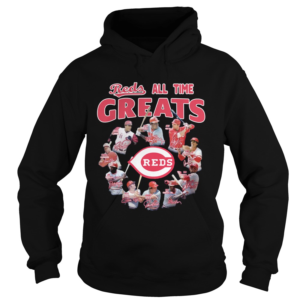 Cincinnati Reds Alltime Greats Players Signatures Hoodie