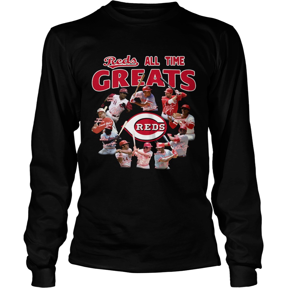 Cincinnati Reds Alltime Greats Players Signatures LongSleeve