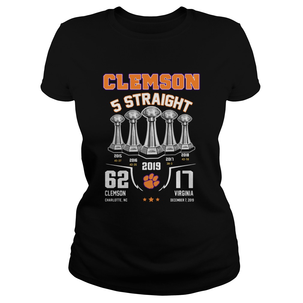 Clemson tigers football 5 Straight 2019 Classic Ladies