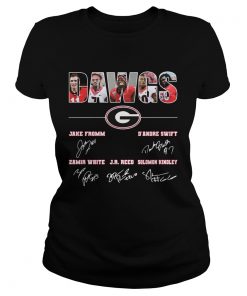 DAWGS Jake Fromm DAndre Swift J R Reed Georgia Bulldogs football players signatures  Classic Ladies