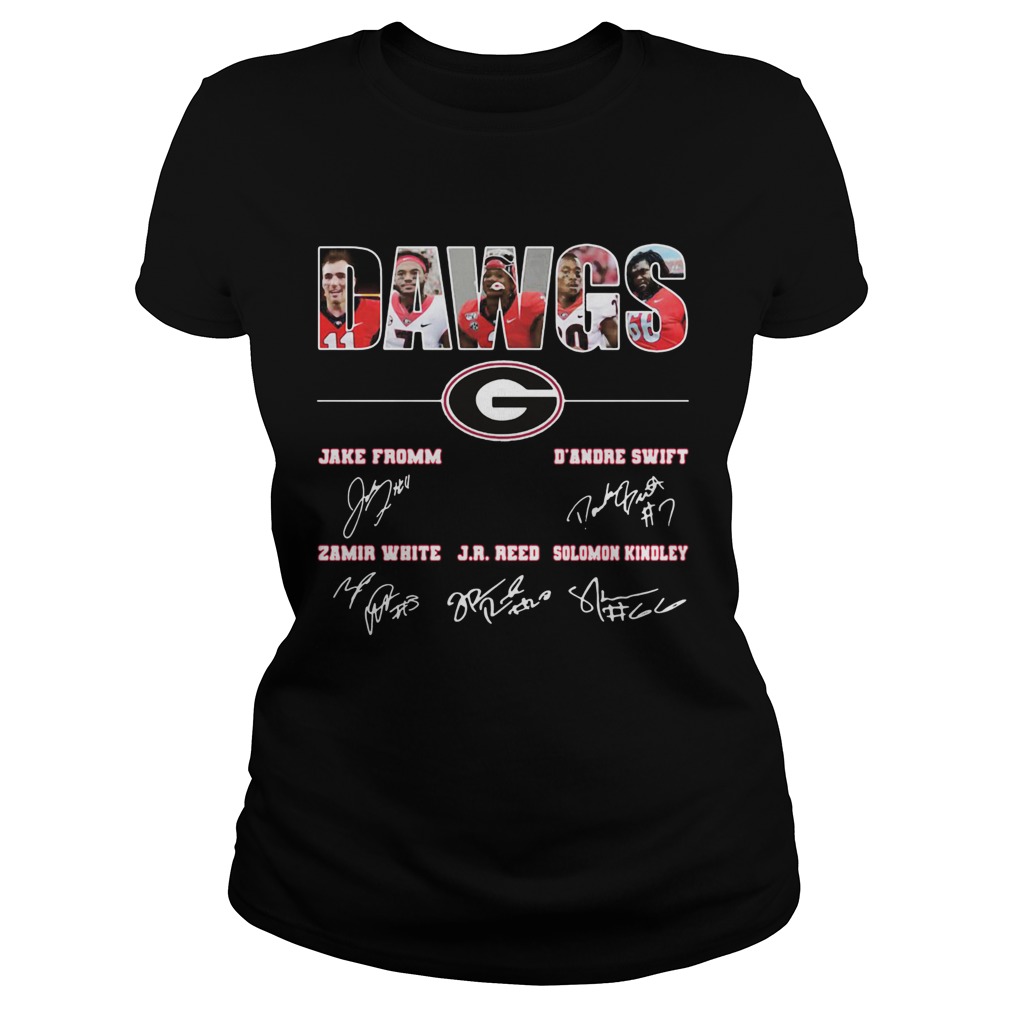 DAWGS Jake Fromm DAndre Swift J R Reed Georgia Bulldogs football players signatures Classic Ladies