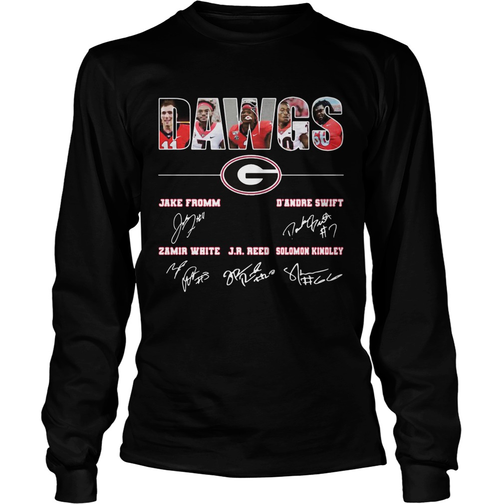 DAWGS Jake Fromm DAndre Swift J R Reed Georgia Bulldogs football players signatures LongSleeve