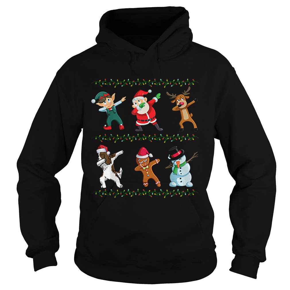 Dabbing Santa Springer Spaniel And Friends Christmas Hoodie