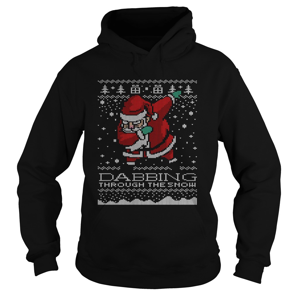 Dabbing Through The Snow Santa Ugly Christmas Hoodie