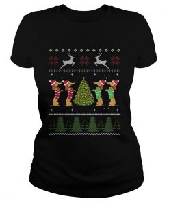 Dachshund Christmas Tree Ugly Xmas  Classic Ladies