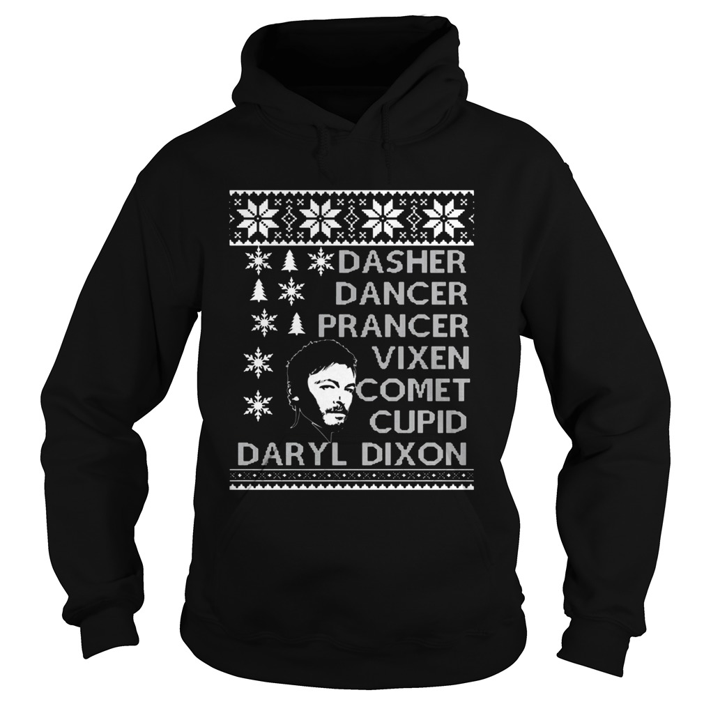 Dasher Dancer Prancer Vixen Comet Cupid Daryl Dixon Christmas Hoodie