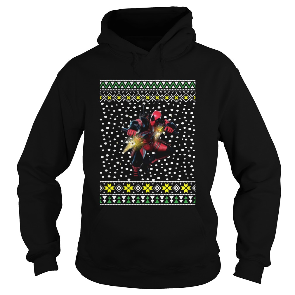 Deadpool Shooting Ugly Christmas Hoodie