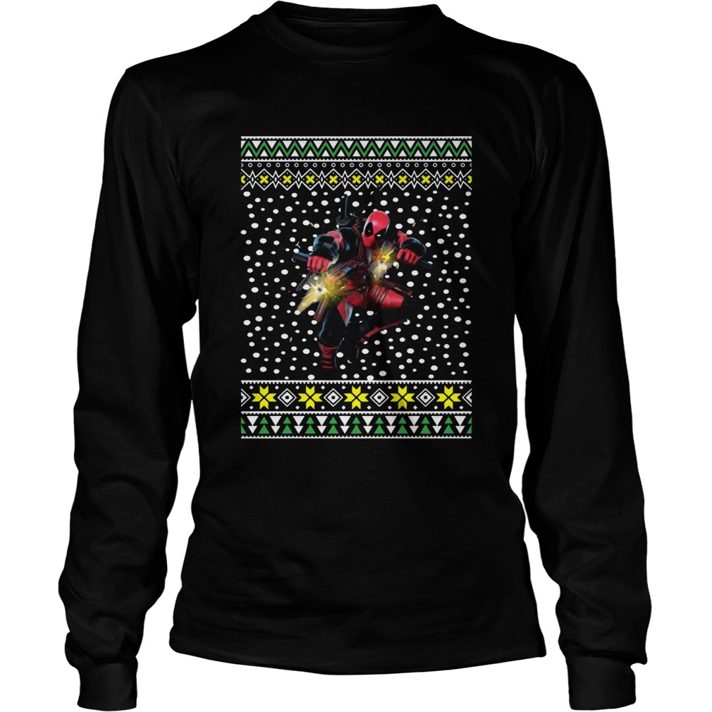 Deadpool Shooting Ugly Christmas LongSleeve