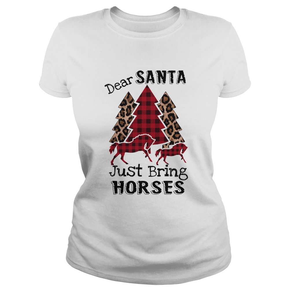 Dear Santa Just bring horses Plaid Christmas Tree Classic Ladies