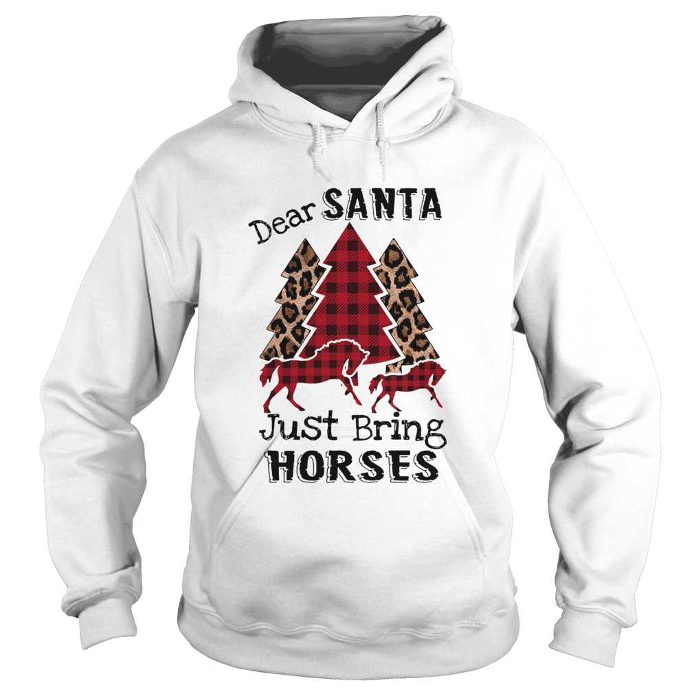 Dear Santa Just bring horses Plaid Christmas Tree Hoodie