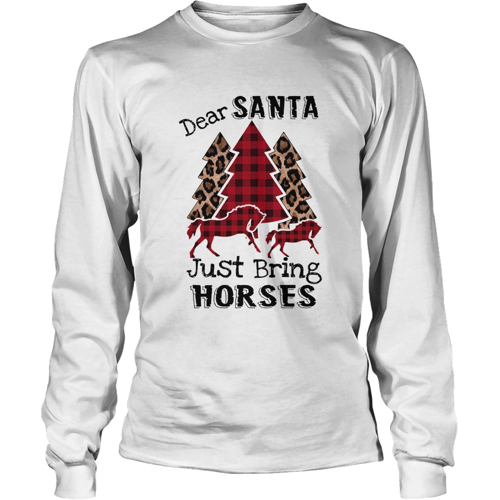 Dear Santa Just bring horses Plaid Christmas Tree LongSleeve