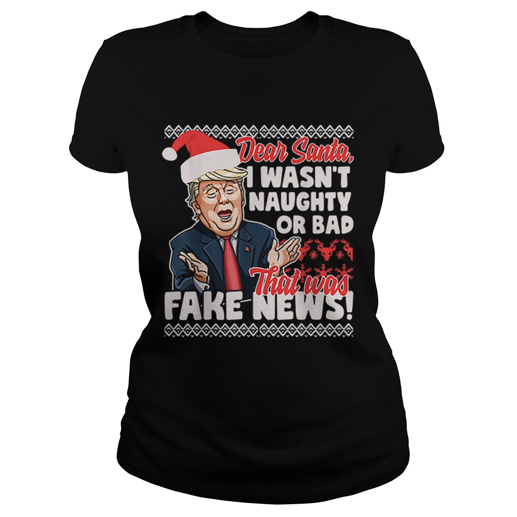 Donald Trump Fake News Ugly Christmas Classic Ladies