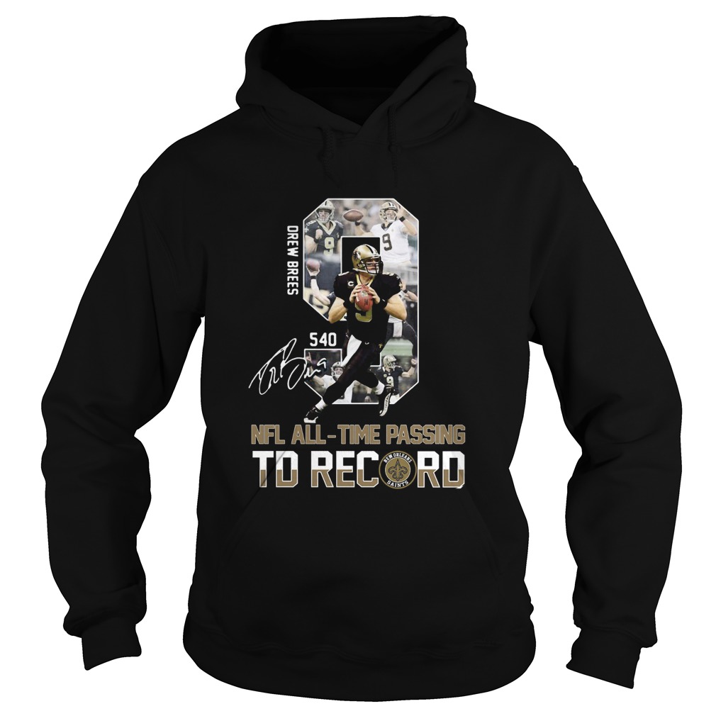 Drew Brees 540 NFL AllTime Passing TD Record Signature Hoodie