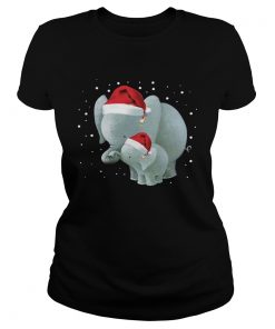 Elephants Mom And Baby Christmas  Classic Ladies