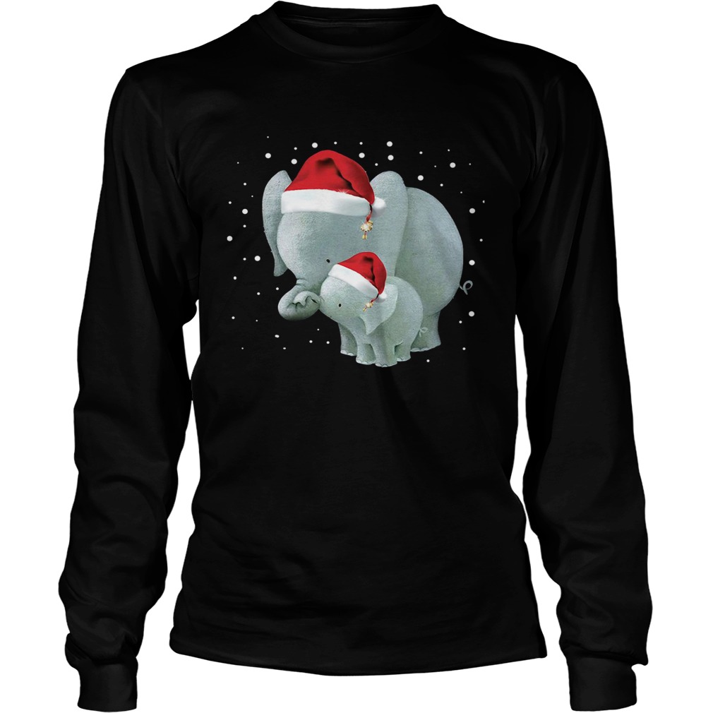 Elephants Mom And Baby Christmas LongSleeve