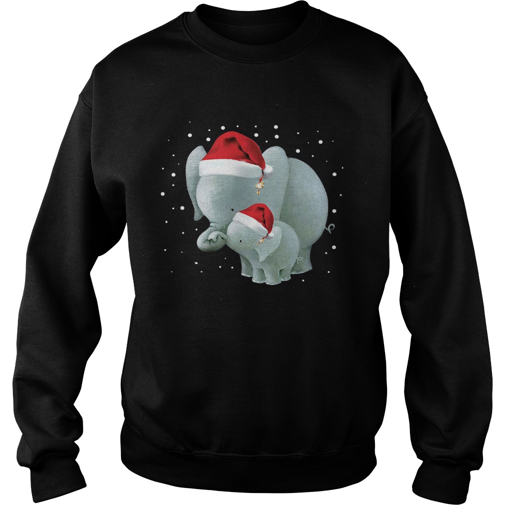 Elephants Mom And Baby Christmas Sweatshirt