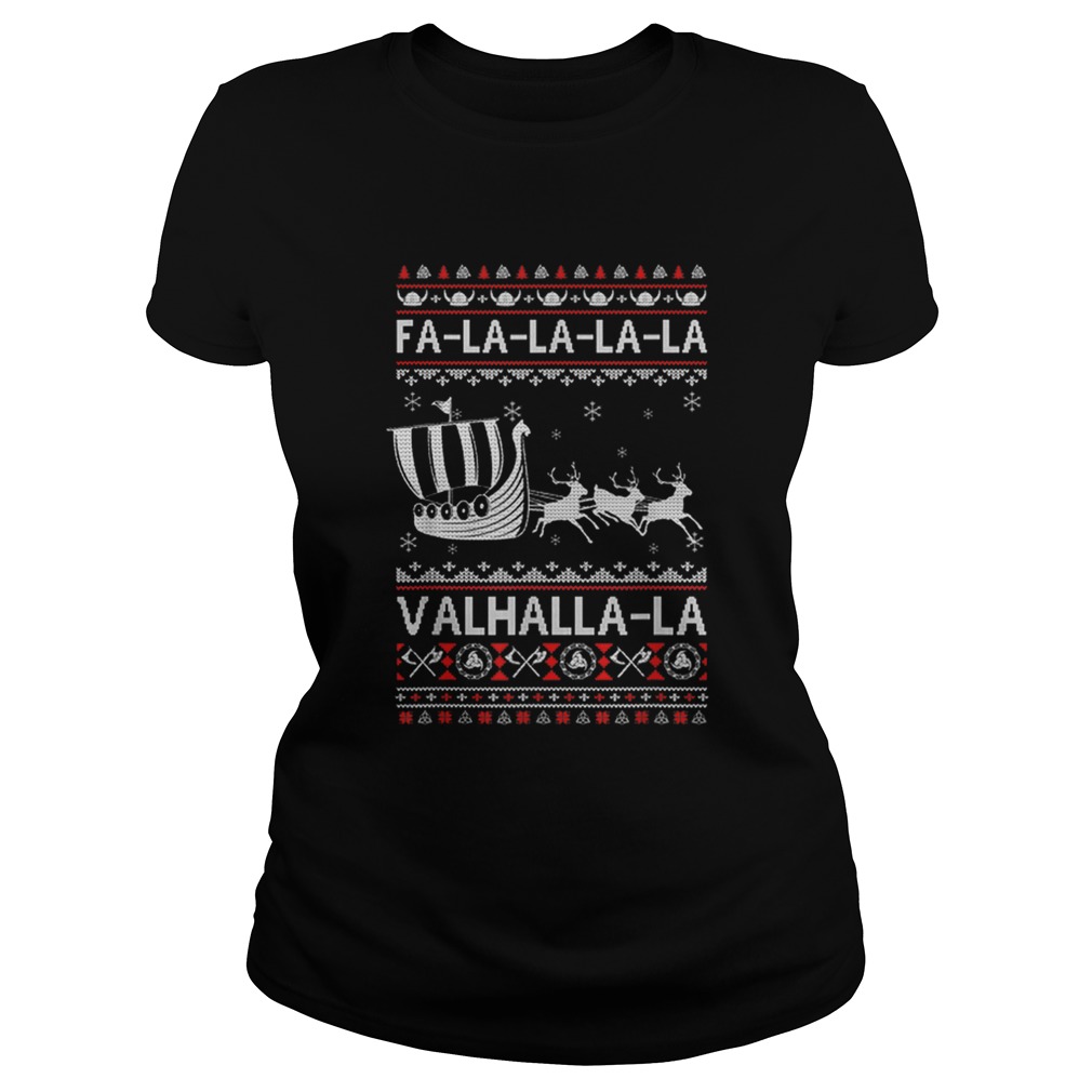 Fa La La Valhalla Viking Ship Ugly Christmas Classic Ladies