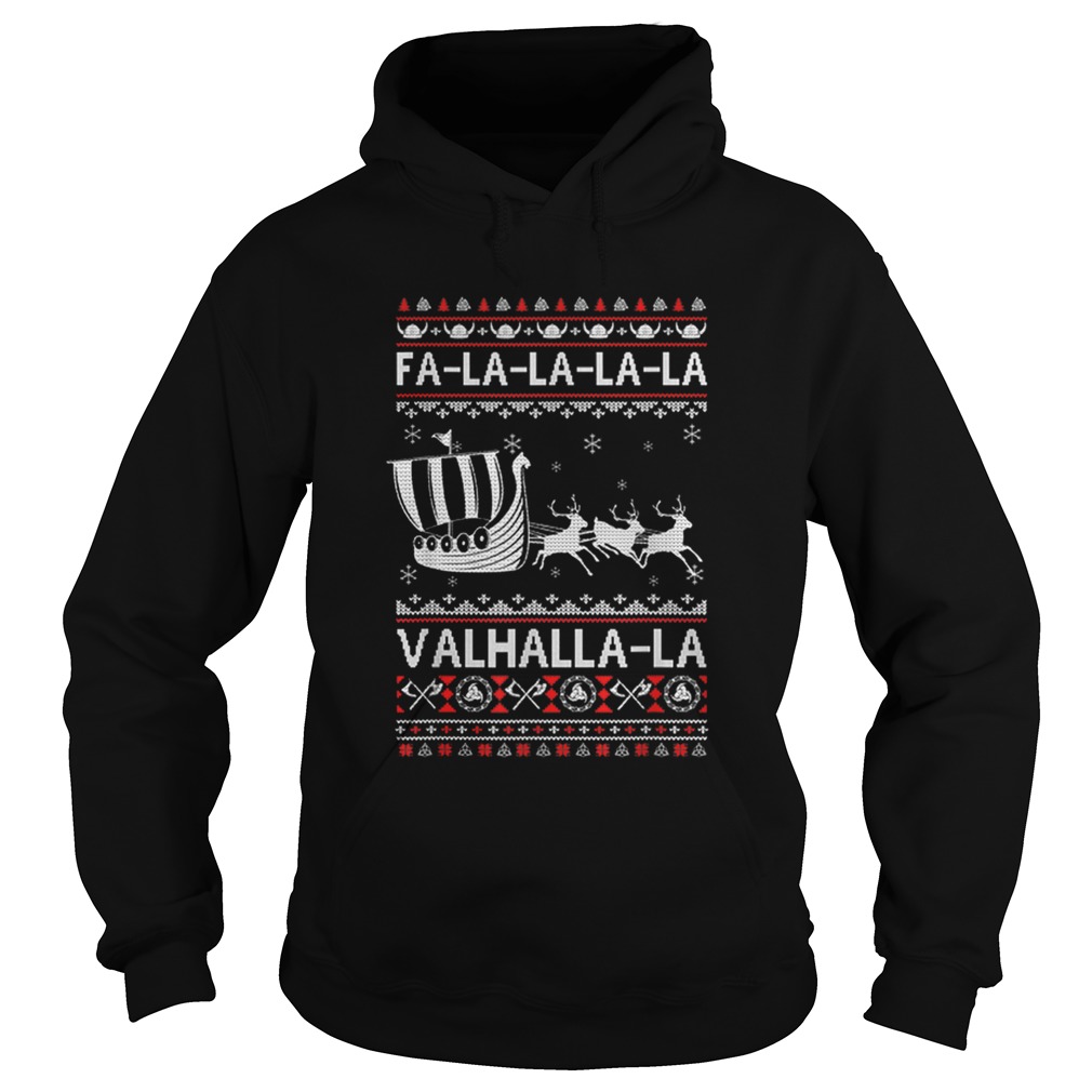 Fa La La Valhalla Viking Ship Ugly Christmas Hoodie