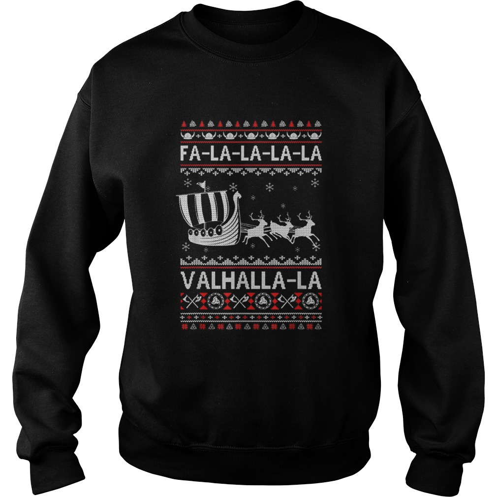 Fa La La Valhalla Viking Ship Ugly Christmas Sweatshirt