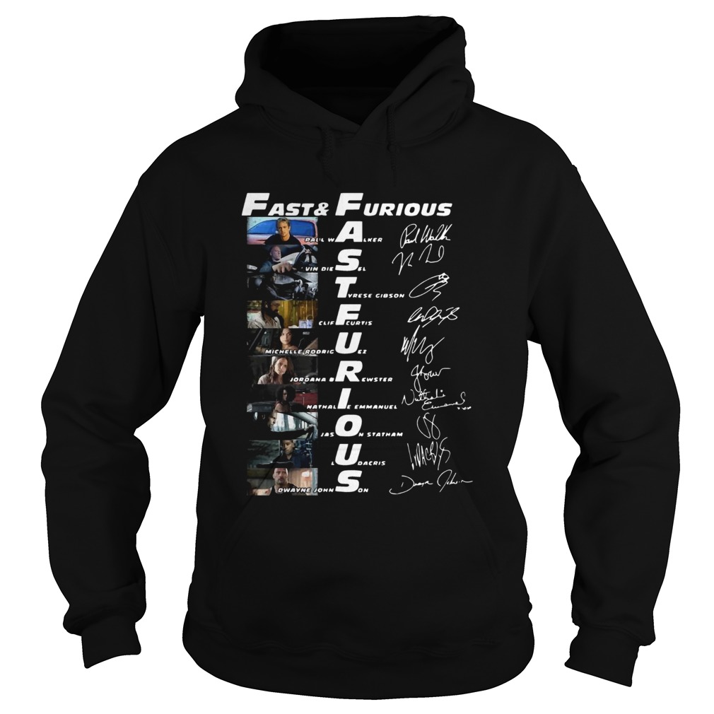 Fast and Furious Paul Walker Vin Diesel Tyrese Gibson signature Hoodie