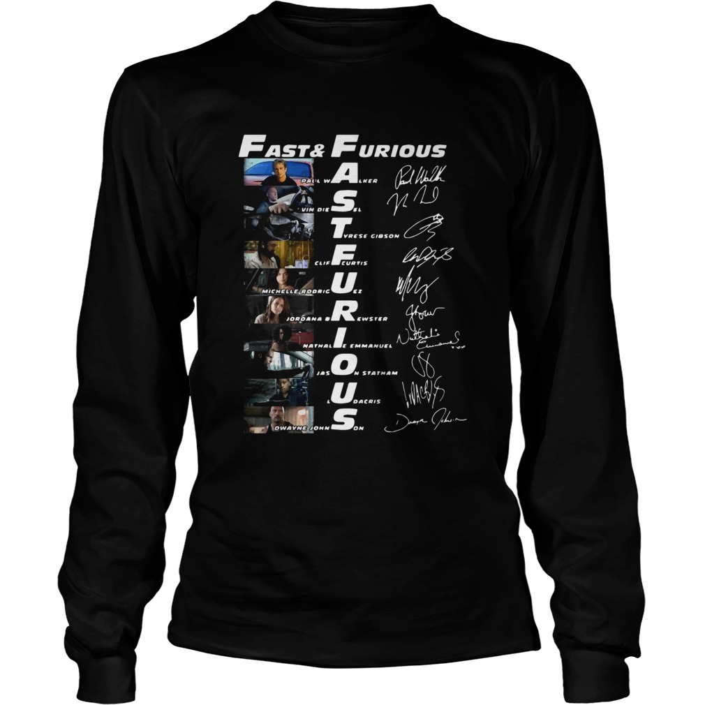 Fast and Furious Paul Walker Vin Diesel Tyrese Gibson signature LongSleeve