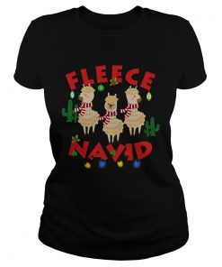 Fleece Navidad Llama Christmas Lights  Classic Ladies