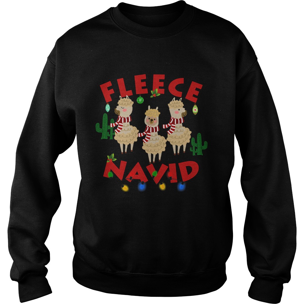 Fleece Navidad Llama Christmas Lights Sweatshirt