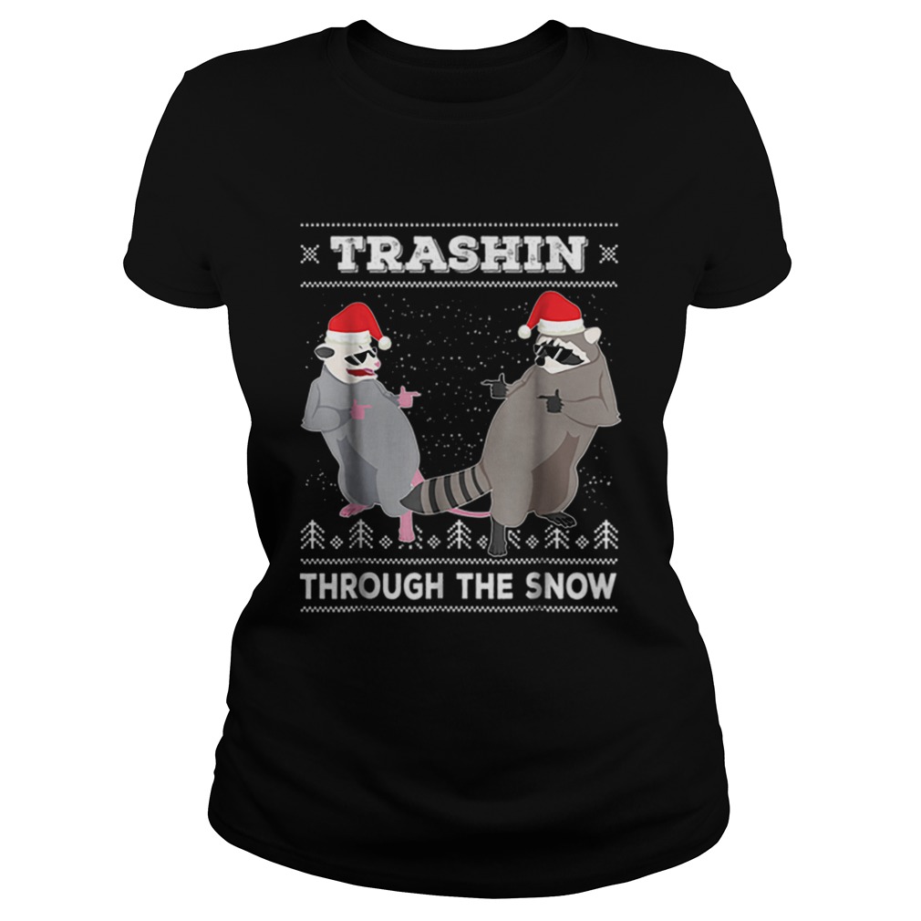 Garbage Gang Opossum Raccoon Ugly Christmas Classic Ladies