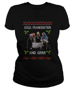 Gold Frankenstein and grrr Ugly Xmas Christmas  Classic Ladies