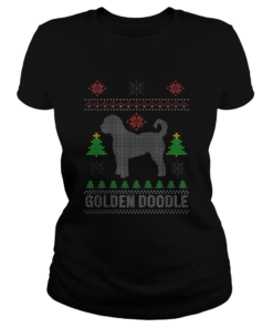 Golden Doodle Ugly Christmas  Classic Ladies