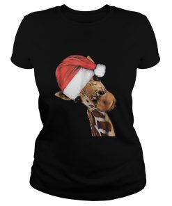 Good Time Giraffe In Santa Christmas Hat  Classic Ladies