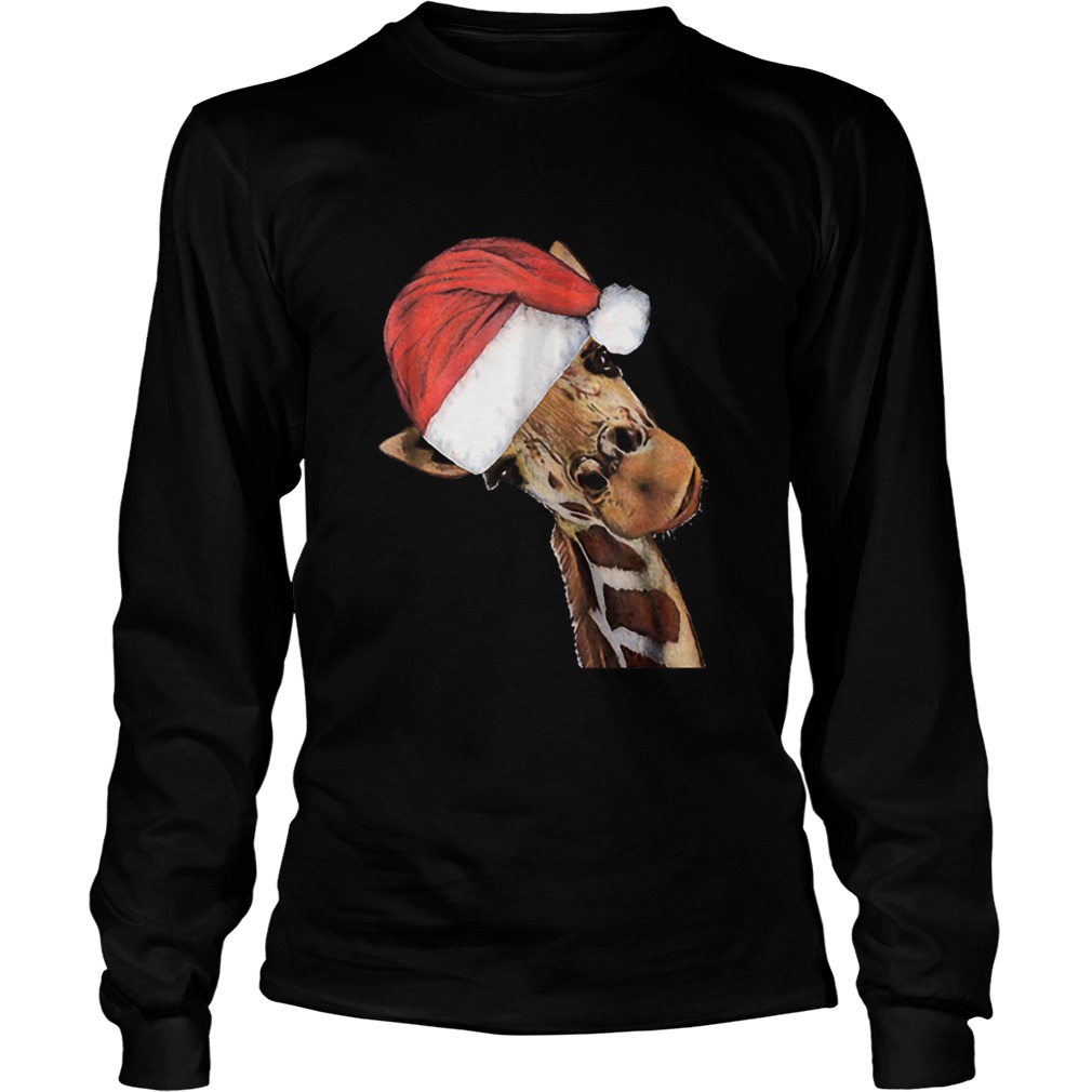 Good Time Giraffe In Santa Christmas Hat LongSleeve