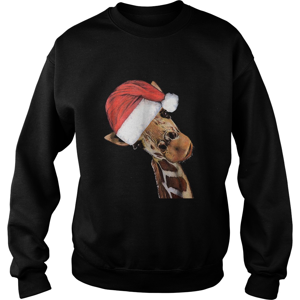 Good Time Giraffe In Santa Christmas Hat Sweatshirt