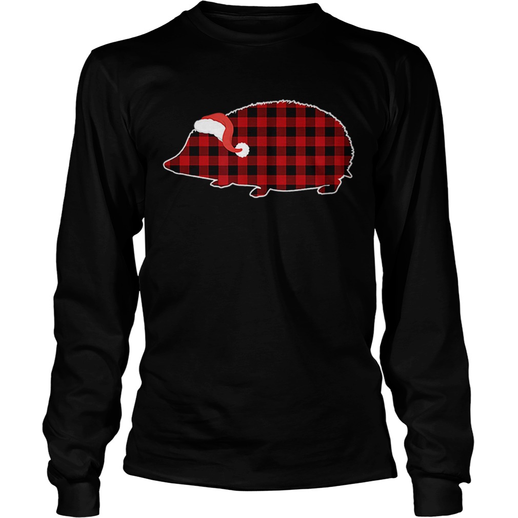 Hedgehog Christmas Buffalo Plaid Pajamas LongSleeve