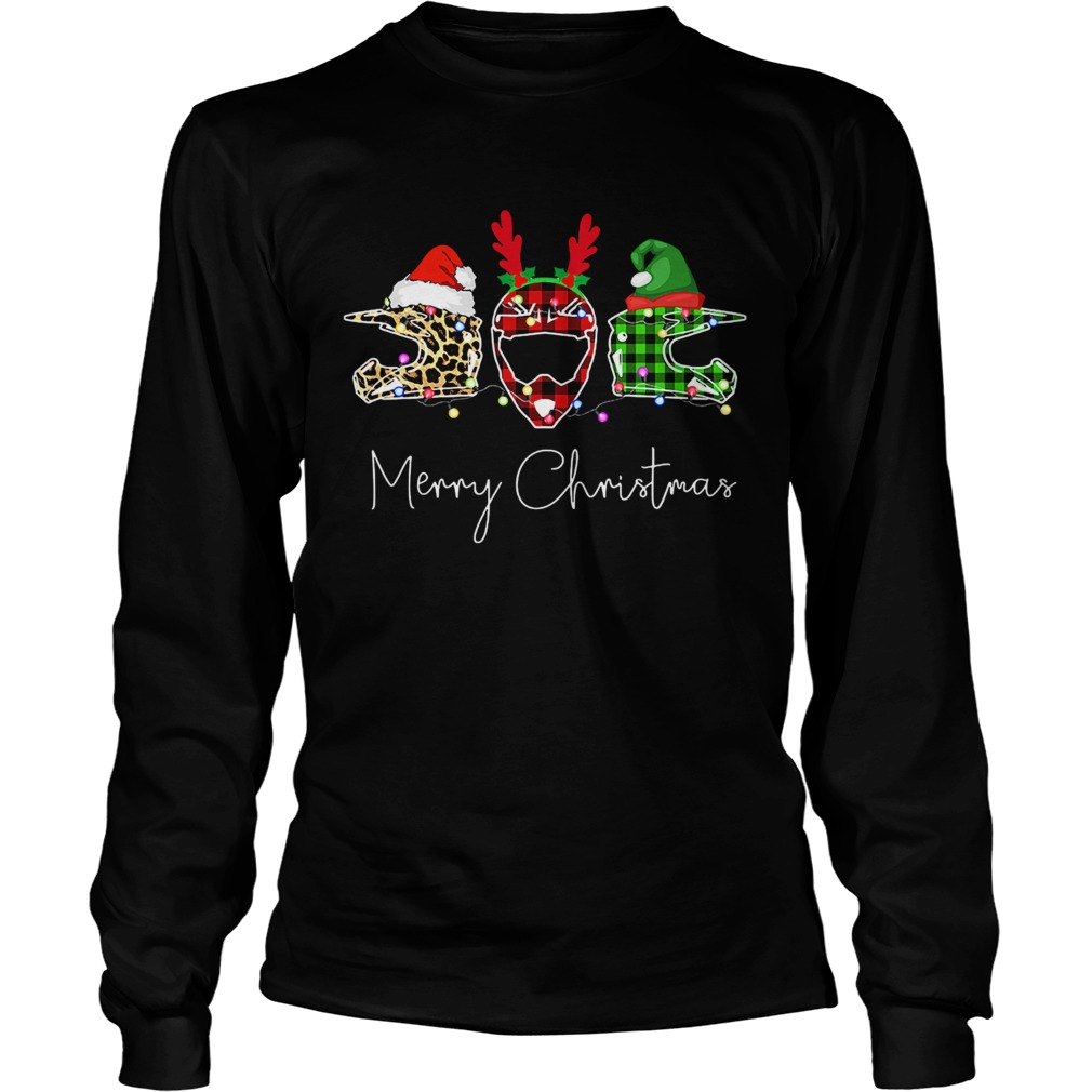 Helmets Leopard Plaid Printed Merry Christmas LongSleeve