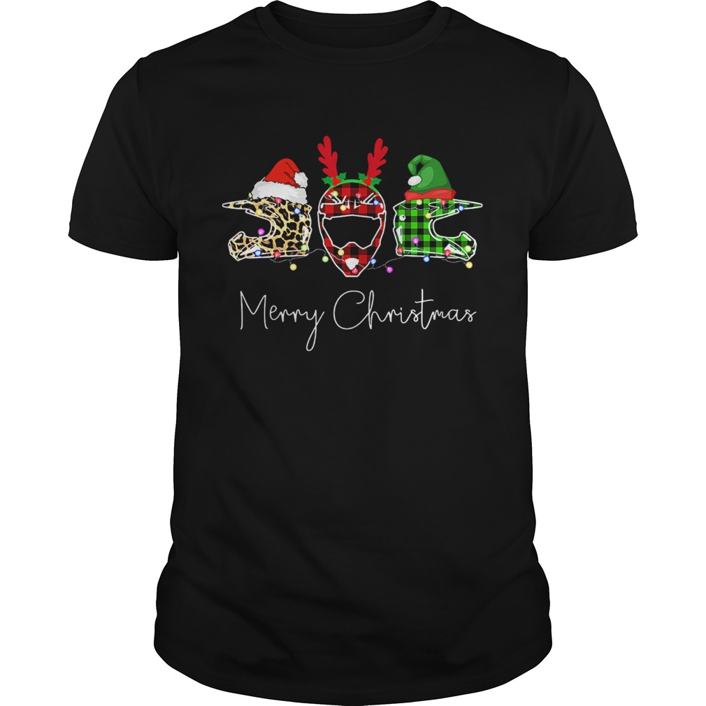 Helmets Leopard Plaid Printed Merry Christmas shirt