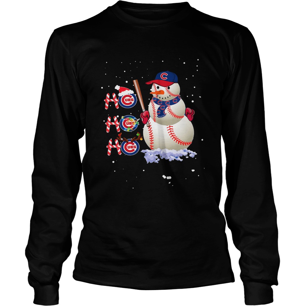 Ho Ho Ho Chicago Cubs Christmas LongSleeve